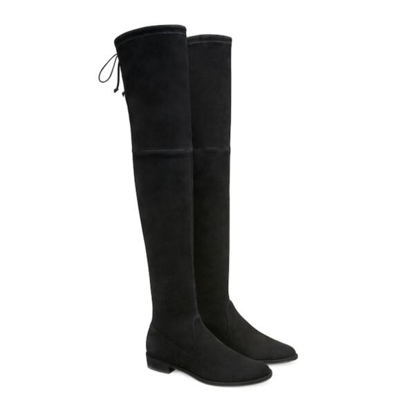 Stuart Weitzman Lowland Over The Knee Boots Thigh High Suede Block Heel Flat - Picture 4 of 15